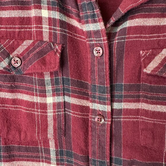 Wolverine Women's Flannel Button Down Shirt - Medium, Burgundy/Maroon - Picture 3 of 6